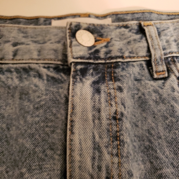 MNG Mango Denim Paisley Design Mini Skirt Light Wash Sz Med - Picture 3 of 8